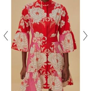 FARM Rio Floral Mini Dress in Red and Pink